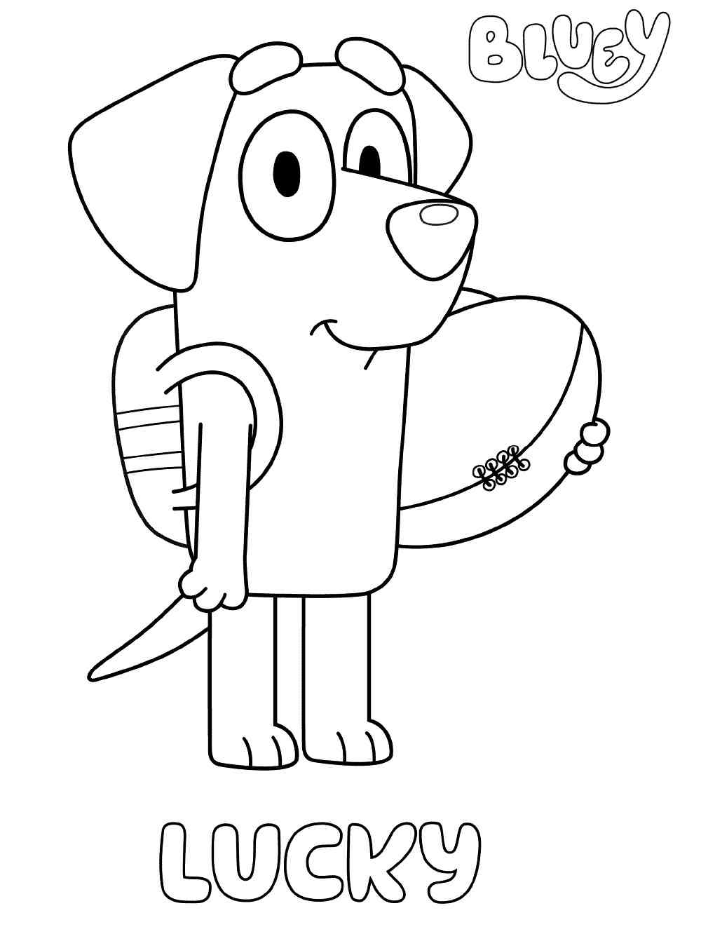 Lucky from Bluey coloring page