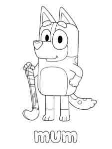 Mum from Bluey coloring page