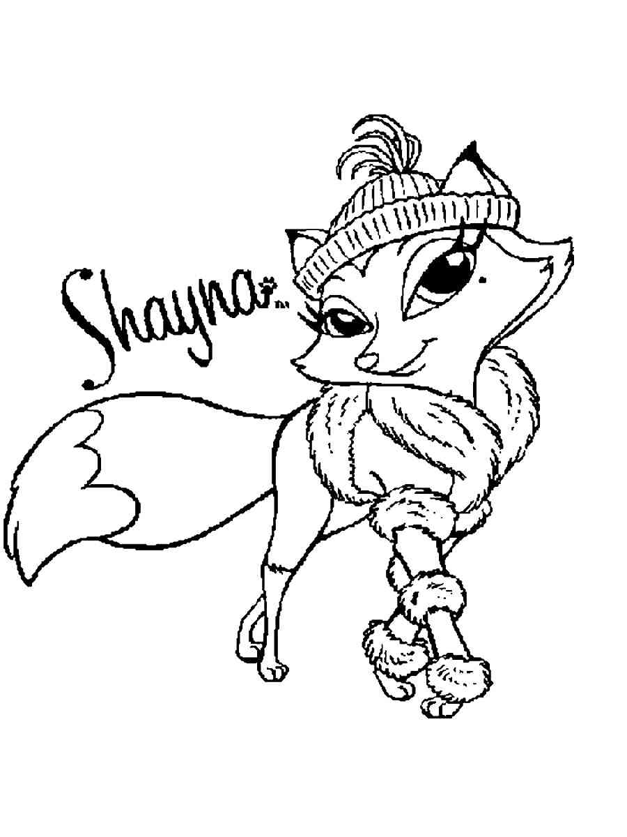 Shayna from Bratz Petz coloring page