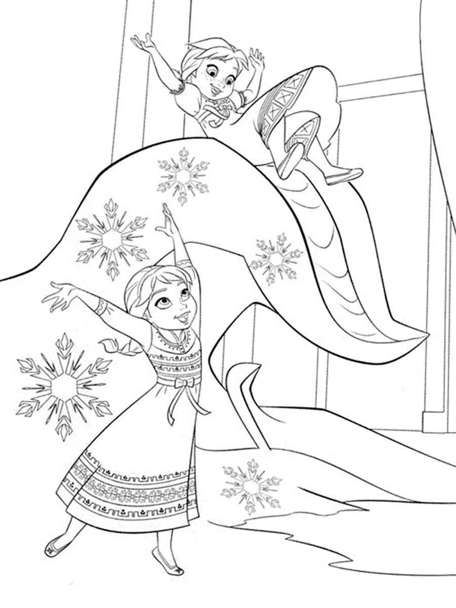 Elsa and Anna 10 coloring page