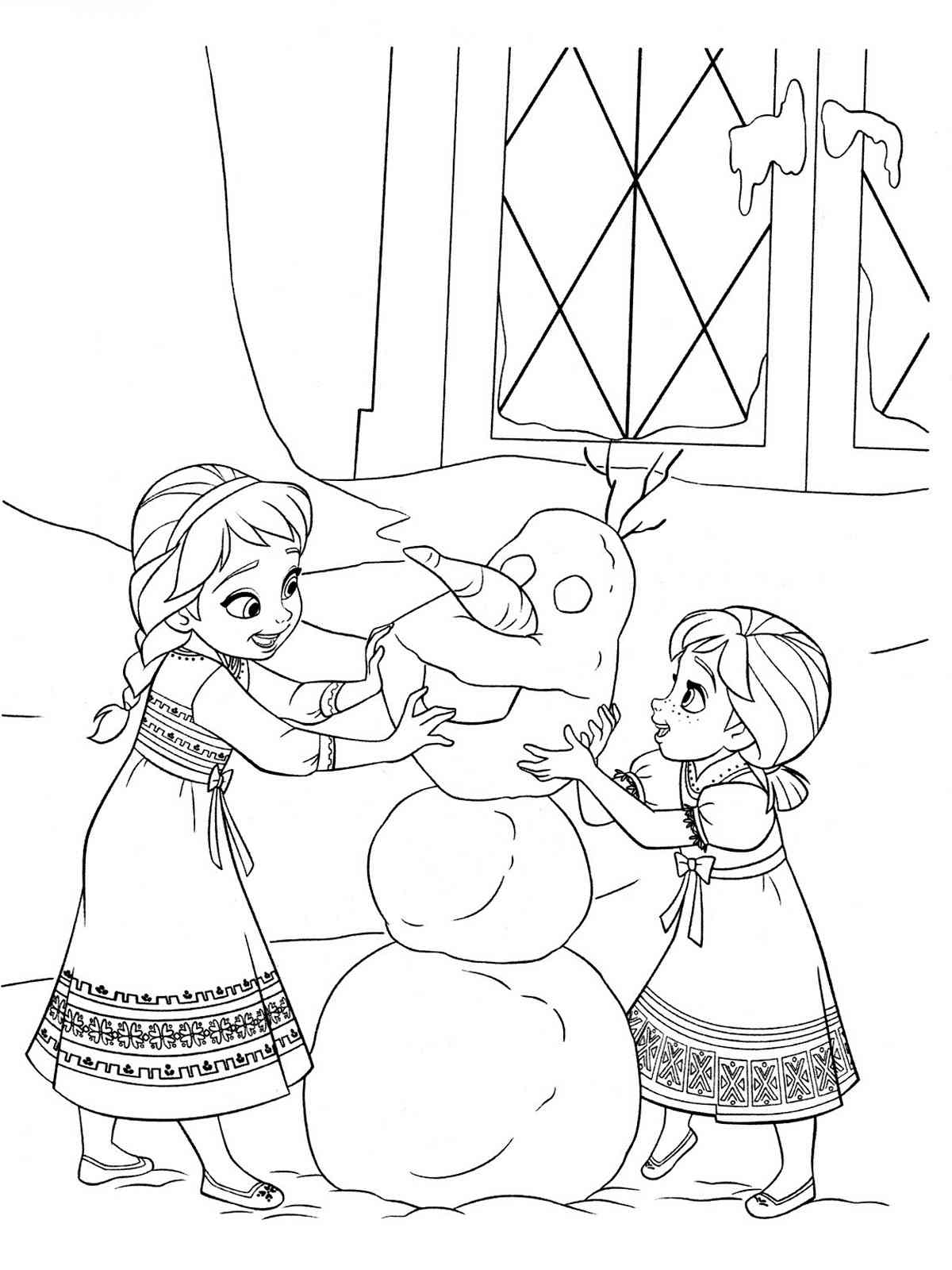 Elsa and Anna 11 coloring page