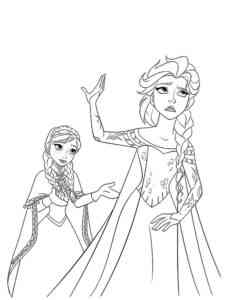 Elsa and Anna 13 coloring page