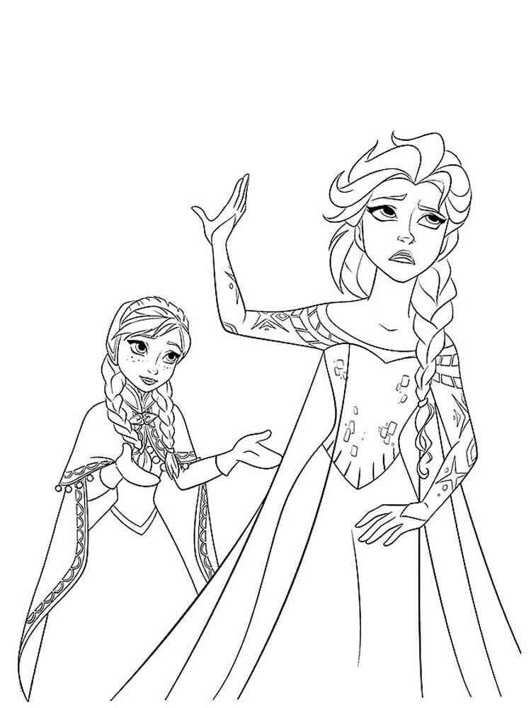 Elsa and Anna 13 coloring page
