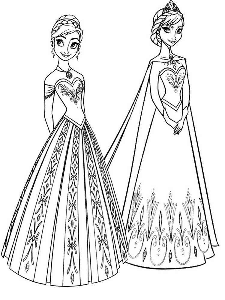 Elsa and Anna 14 coloring page