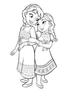 Elsa and Anna 17 coloring page