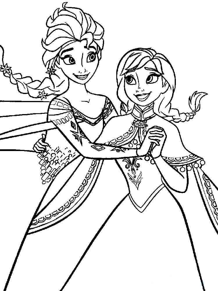 Elsa and Anna 19 coloring page