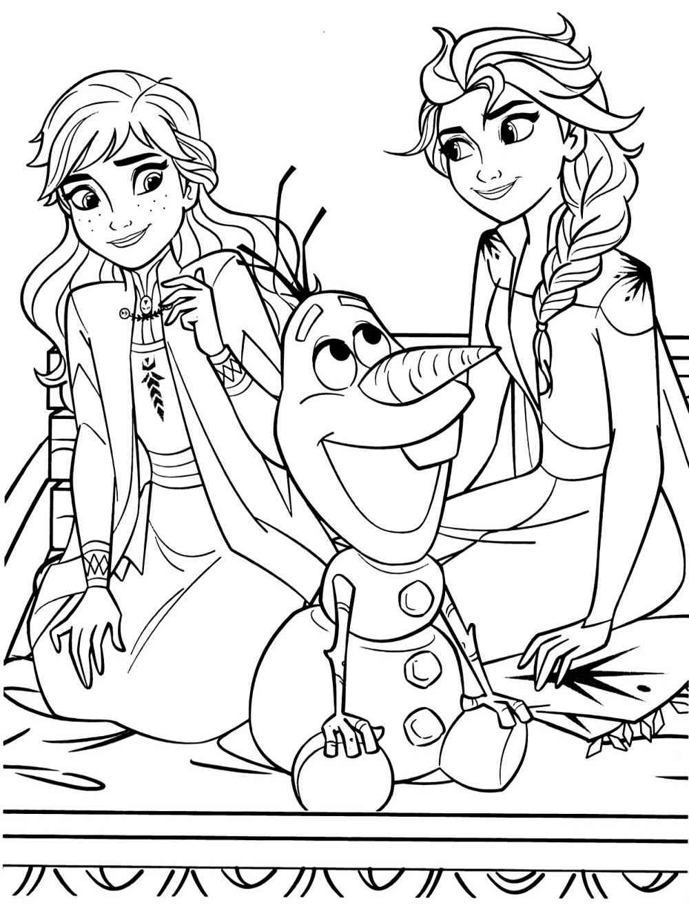 Elsa and Anna 2 coloring page