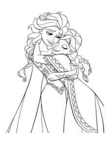 Elsa and Anna 22 coloring page
