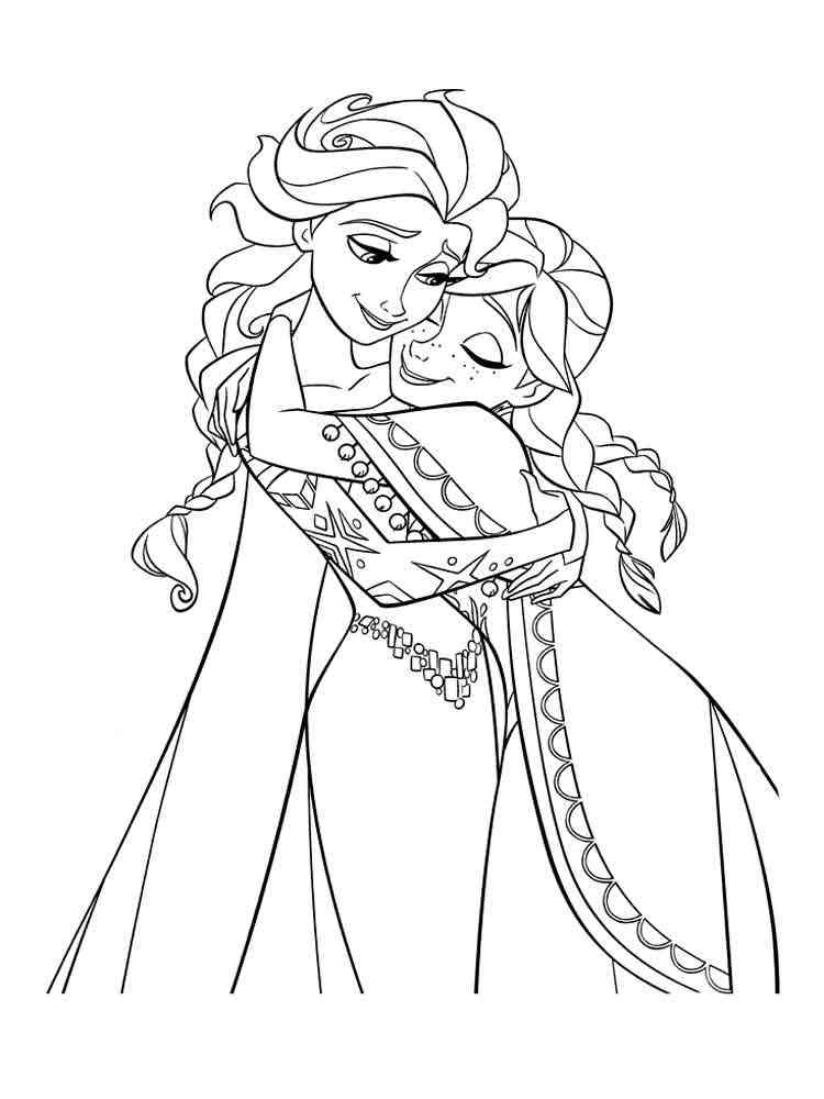 Elsa and Anna 22 coloring page