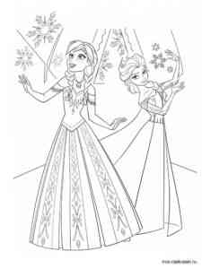 Elsa and Anna 27 coloring page