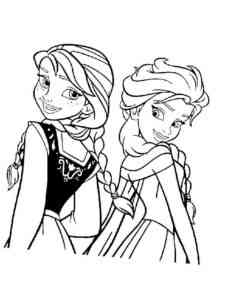 Elsa and Anna 35 coloring page