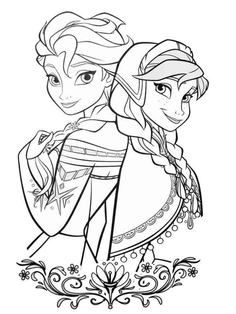 Elsa and Anna 36 coloring page