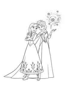 Elsa and Anna 40 coloring page