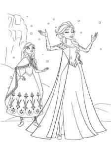 Elsa and Anna 43 coloring page