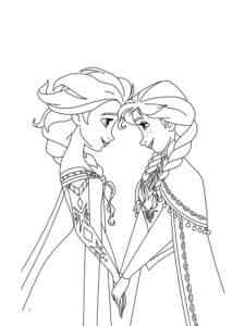 Elsa and Anna 44 coloring page