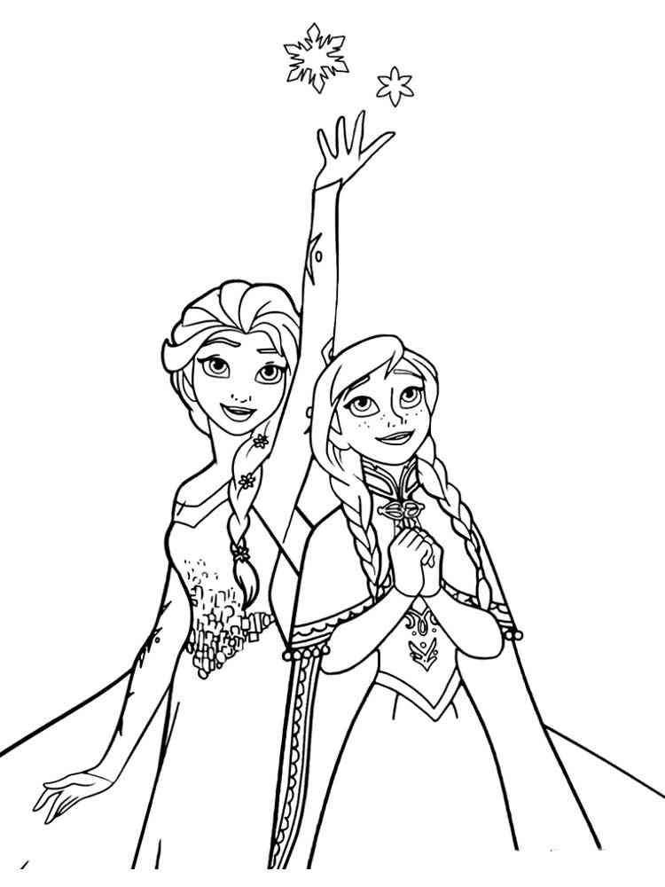 Elsa and Anna 45 coloring page