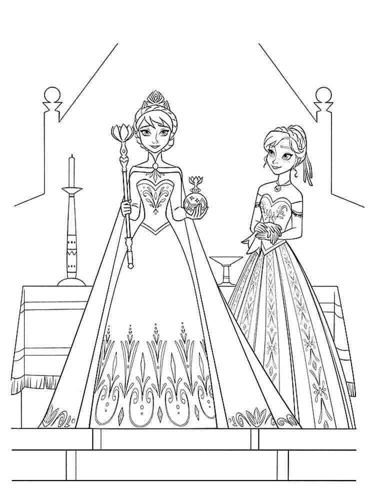 Elsa and Anna 48 coloring page