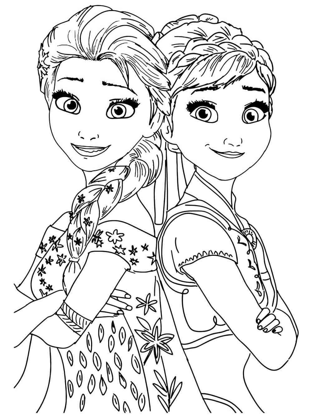 Elsa and Anna 7 coloring page