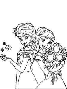 Elsa and Anna 8 coloring page