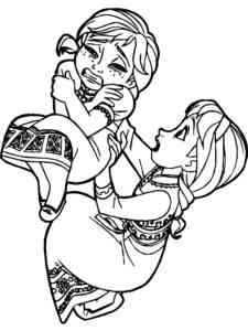 Elsa and Anna 9 coloring page