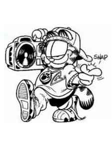Rapper Garfield coloring page