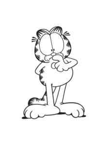 Pensive Garfield coloring page