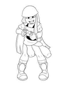 Miko Kubota with joystick coloring page