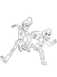 Miko and High Five from Glitch Techs coloring page