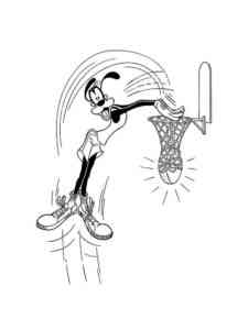 Goofy plays basketball coloring page