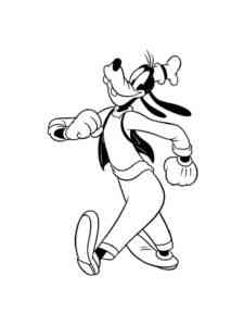Goofy walking coloring page
