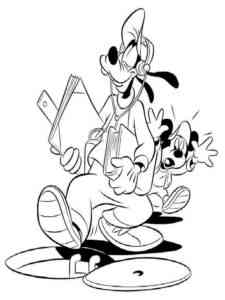Goofy is in danger coloring page