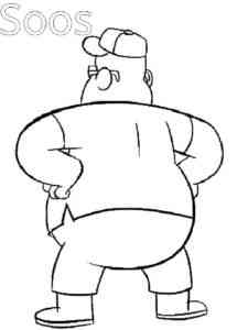 Soos rear view coloring page