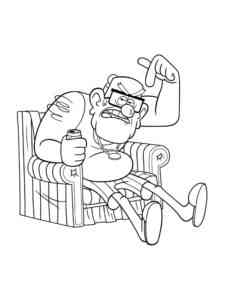 Stan Pines sitting coloring page