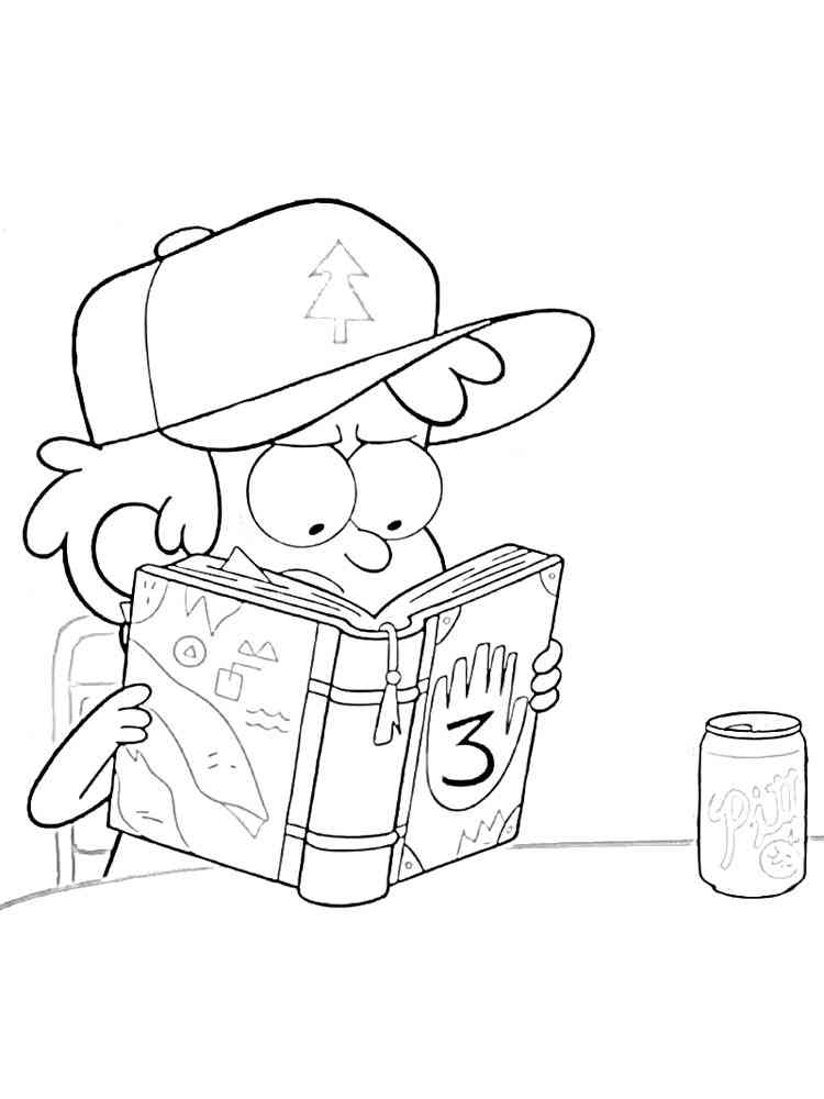 Dipper reading Journal 3 coloring page