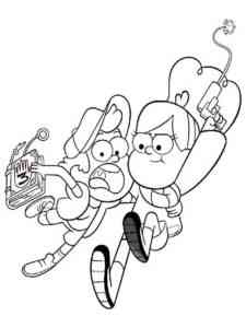 Mabel with Dipper from Gravity Falls coloring page