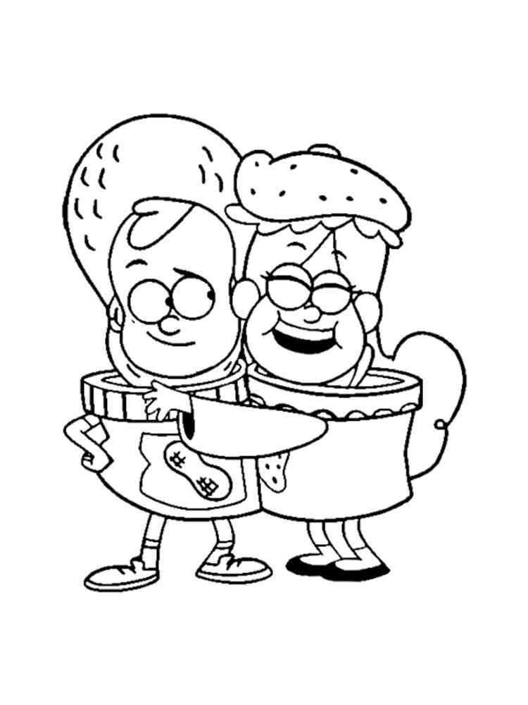 Funny Dipper and Mabel coloring page