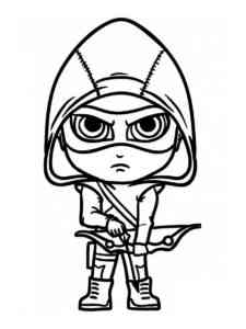 Chibi Green Arrow coloring page