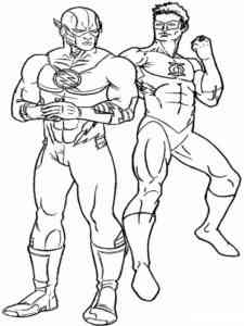 Green Lantern and Flash coloring page