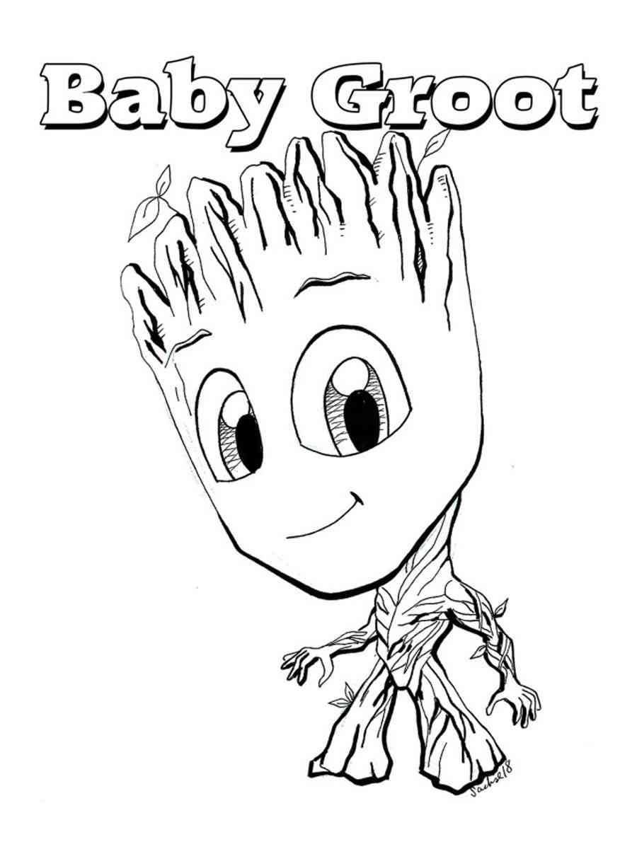 Baby Groot coloring page
