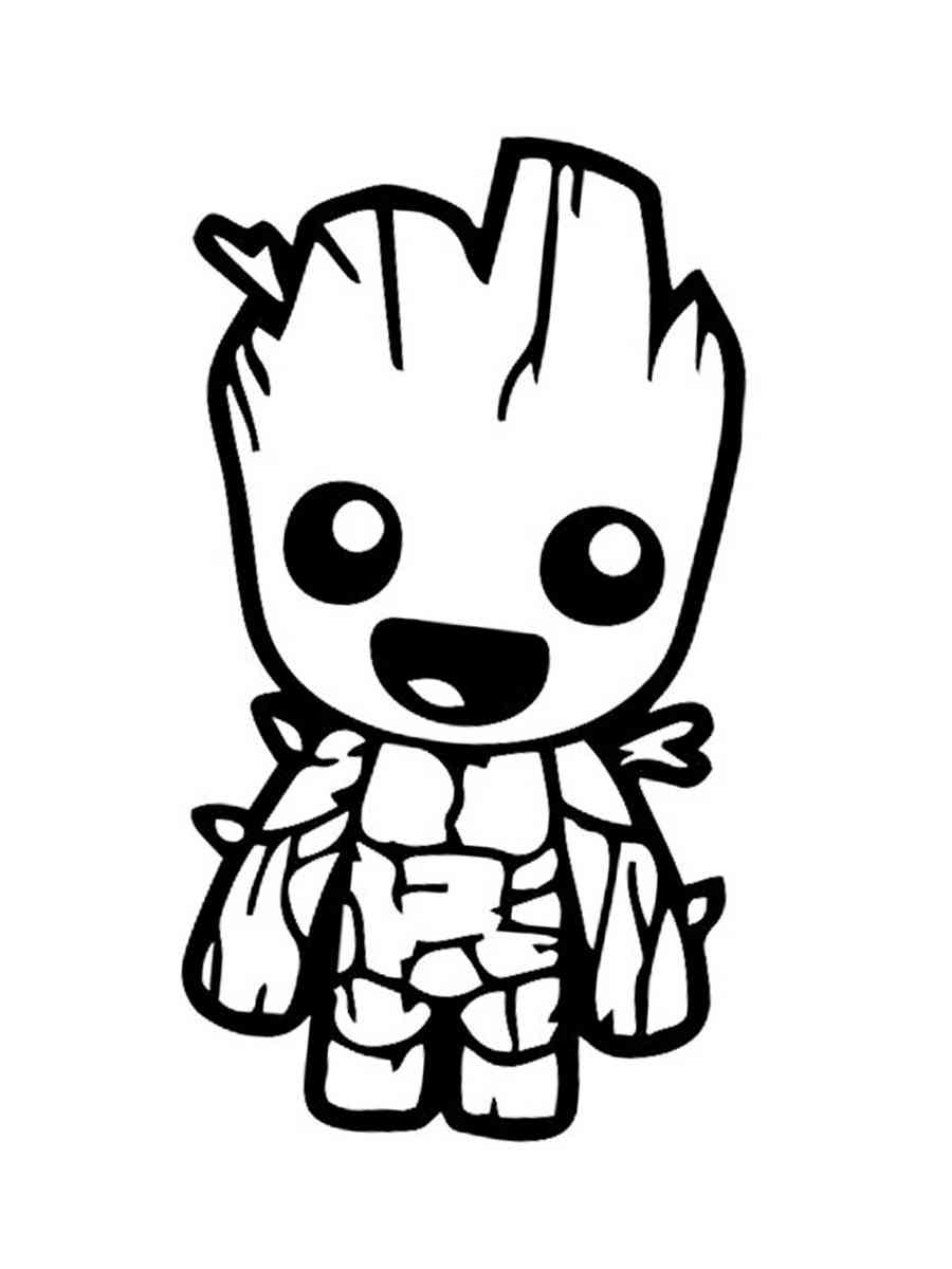 Lovely Little Groot coloring page
