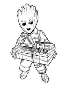 Simple Groot coloring page