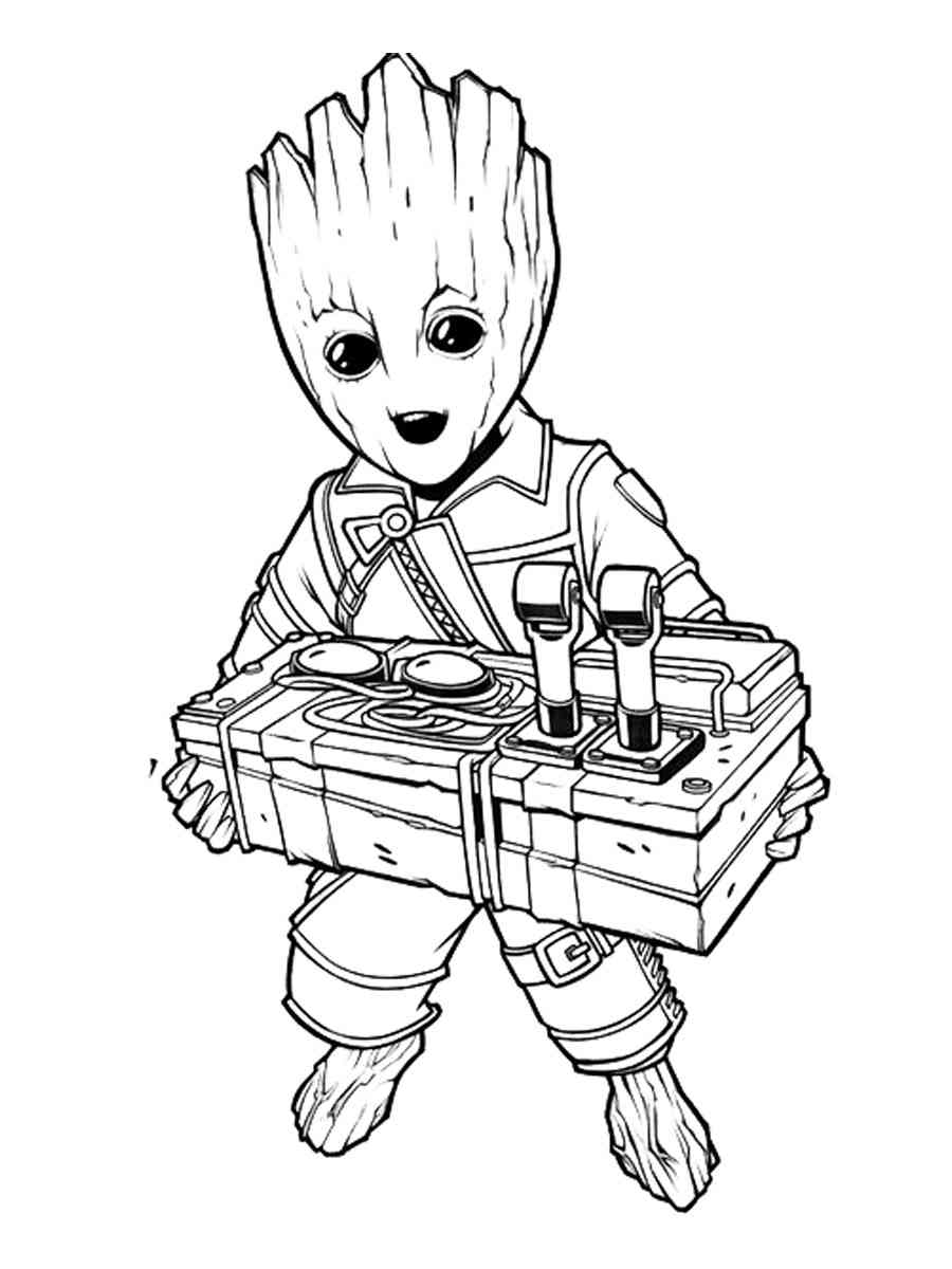 Simple Groot coloring page