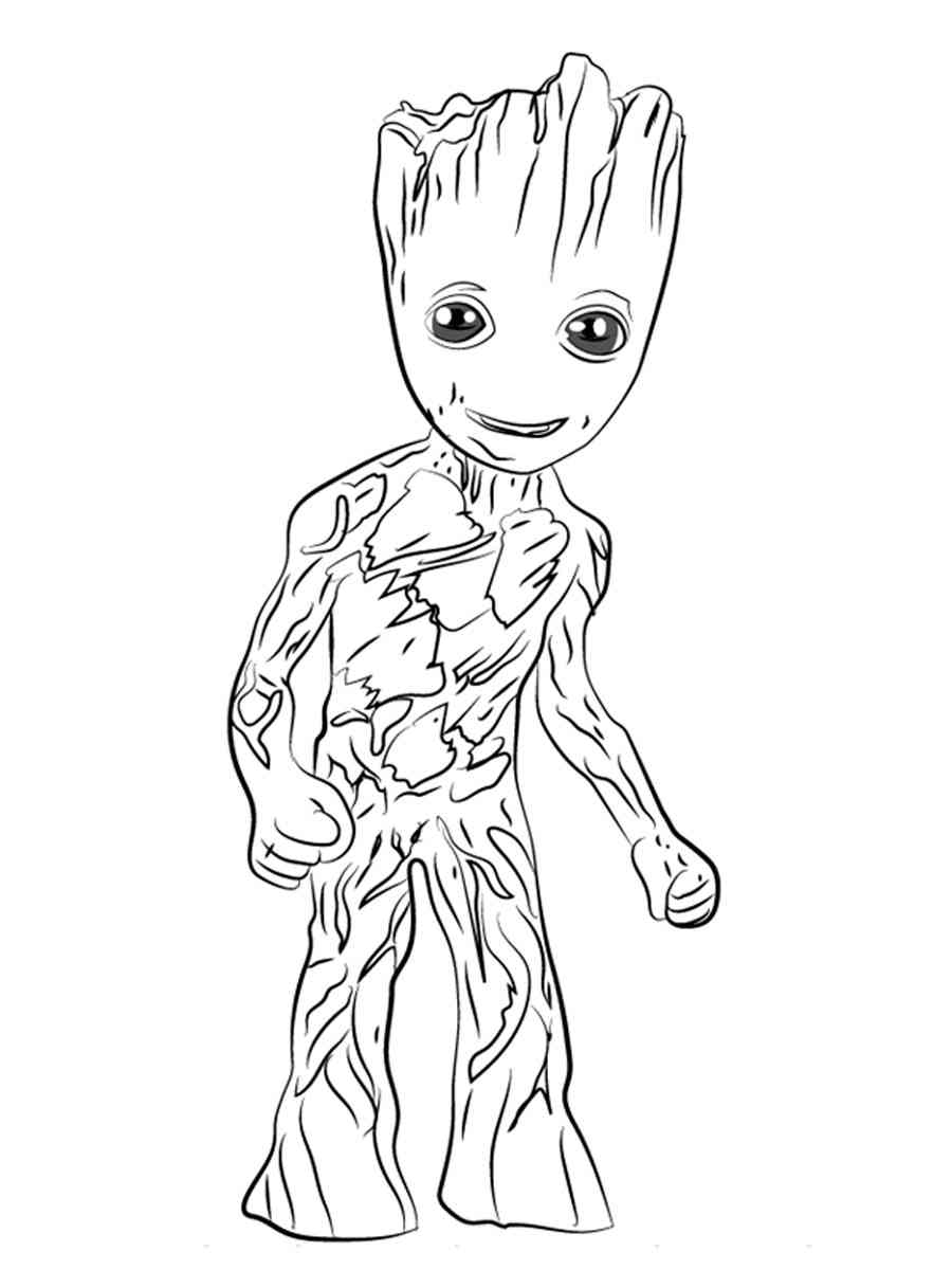 Pretty Groot coloring page