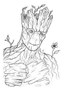 Cute Groot coloring page