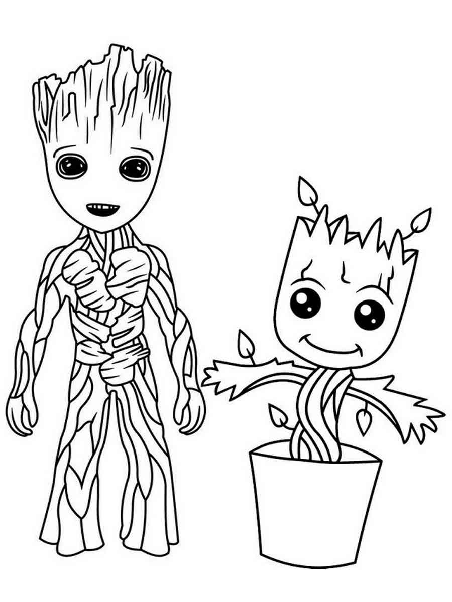 Funny Groot coloring page