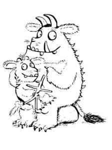 Gruffalo and baby coloring page