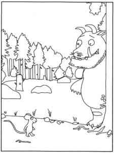 Gruffalo in the forest coloring page