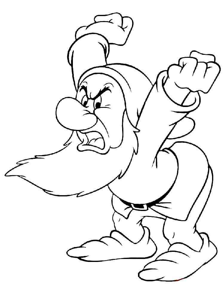 Angry Grumpy Dwarf coloring page