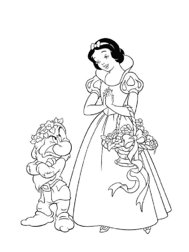 Grumpy and Snow White coloring page