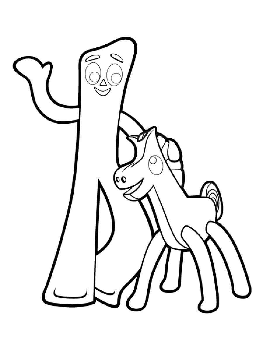 Gumby with Pokey coloring page